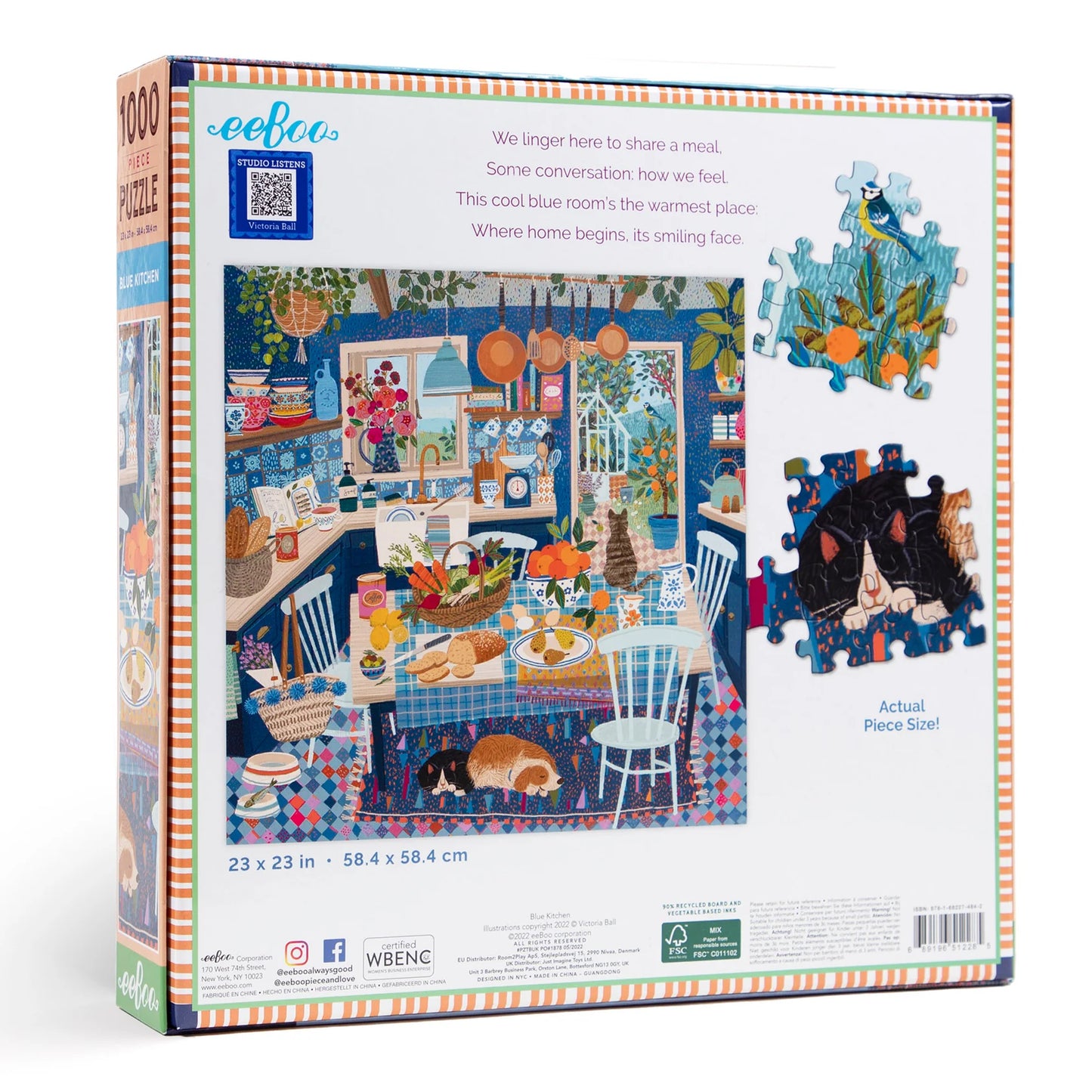 Eeboo 1000 piece puzzle - Blue Kitchen