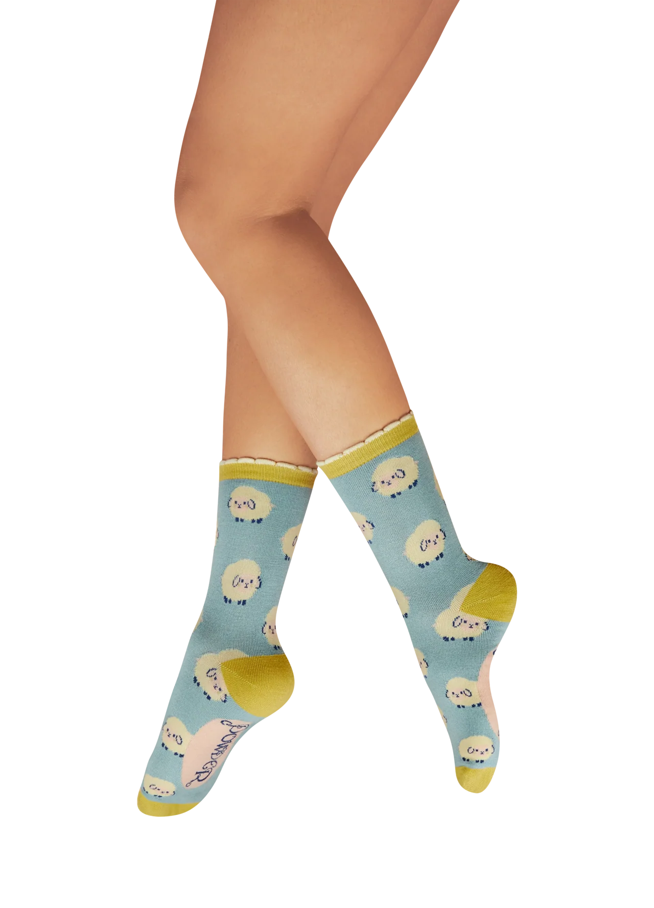 Powder Marshmallow Sheep Ankle Socks