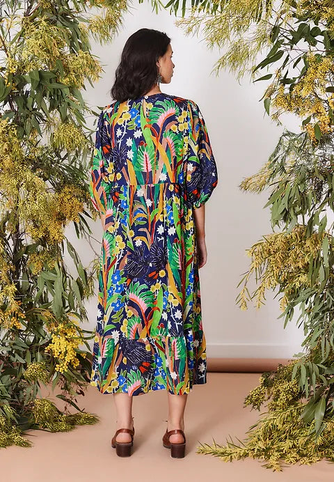 Togetherness Cascade Dress - Scattered Seed Print
