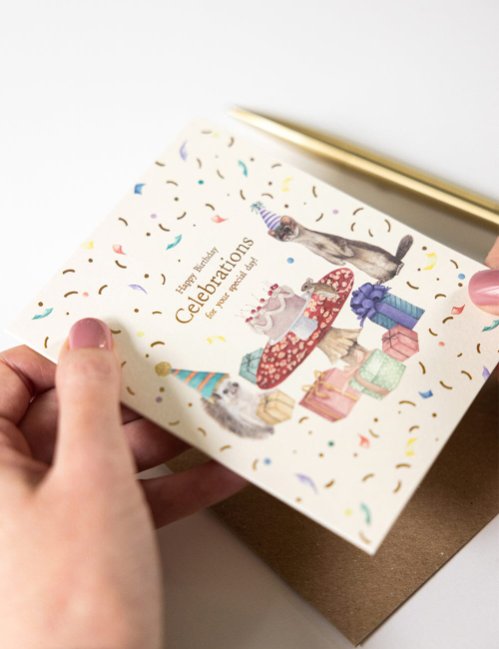 Bespoke Letterpress - Happy Birthday Celebrations Card