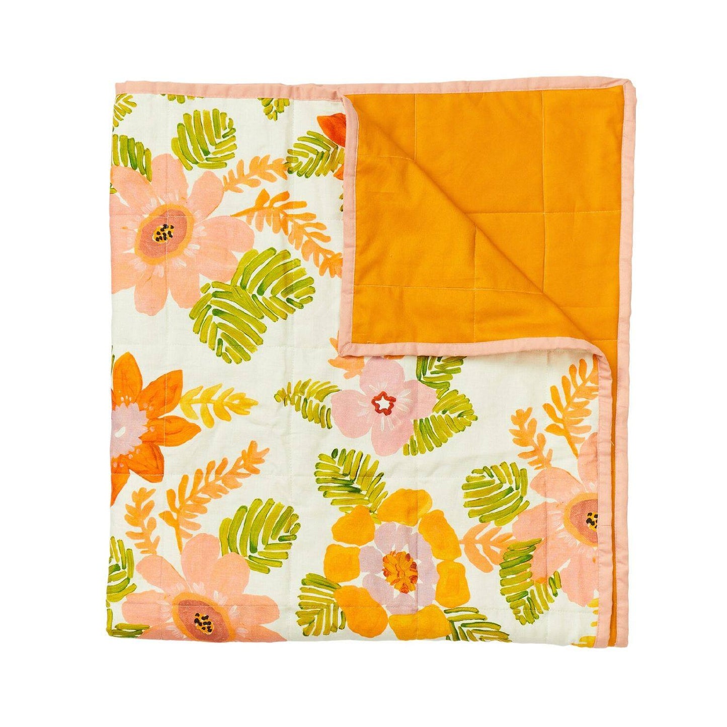Bonnie and Neil Quilted Throw Sunset Floral