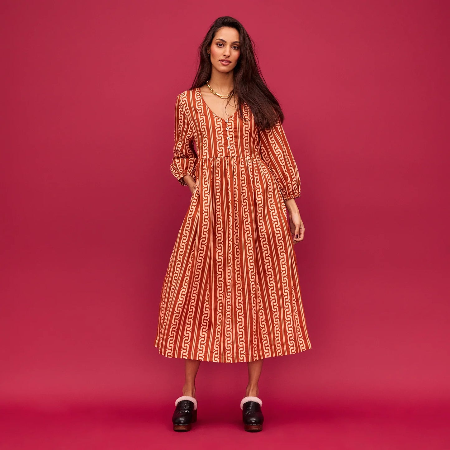 Sage and Clare Fidel 3/4 Sleeve Maxi Dress