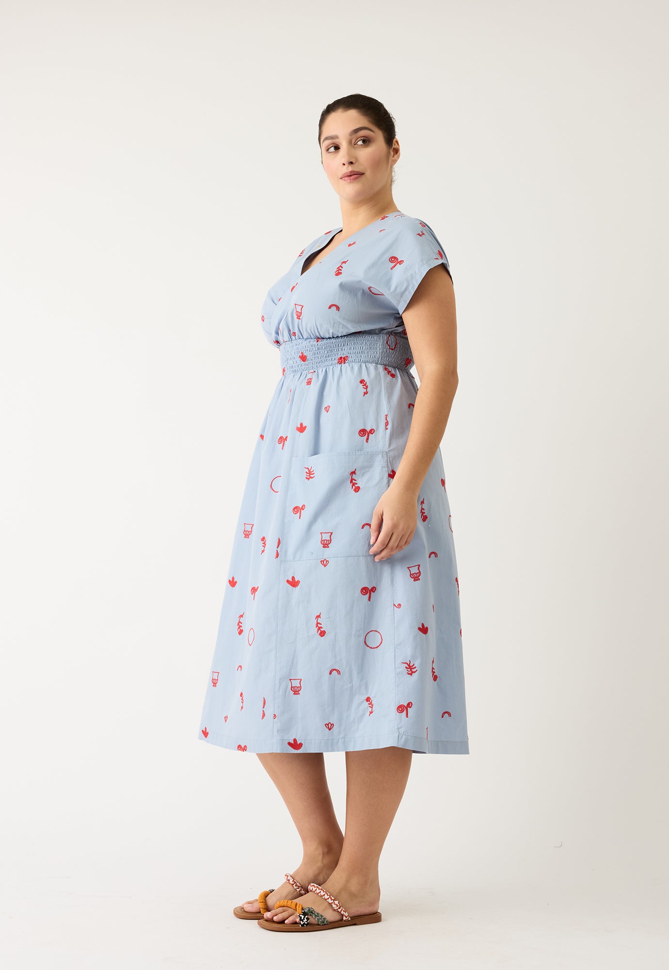 Nancybird Hana Wrap Dress - Motif Embroidery