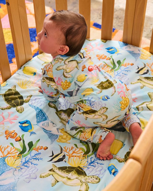 Kip and Co Organic Long Sleeve Zip Romper - Reef Life