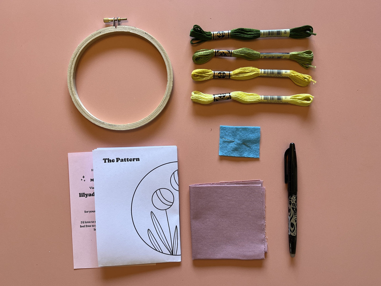 Lily Upton Billy Button Mini Hoop Embroidery Kit