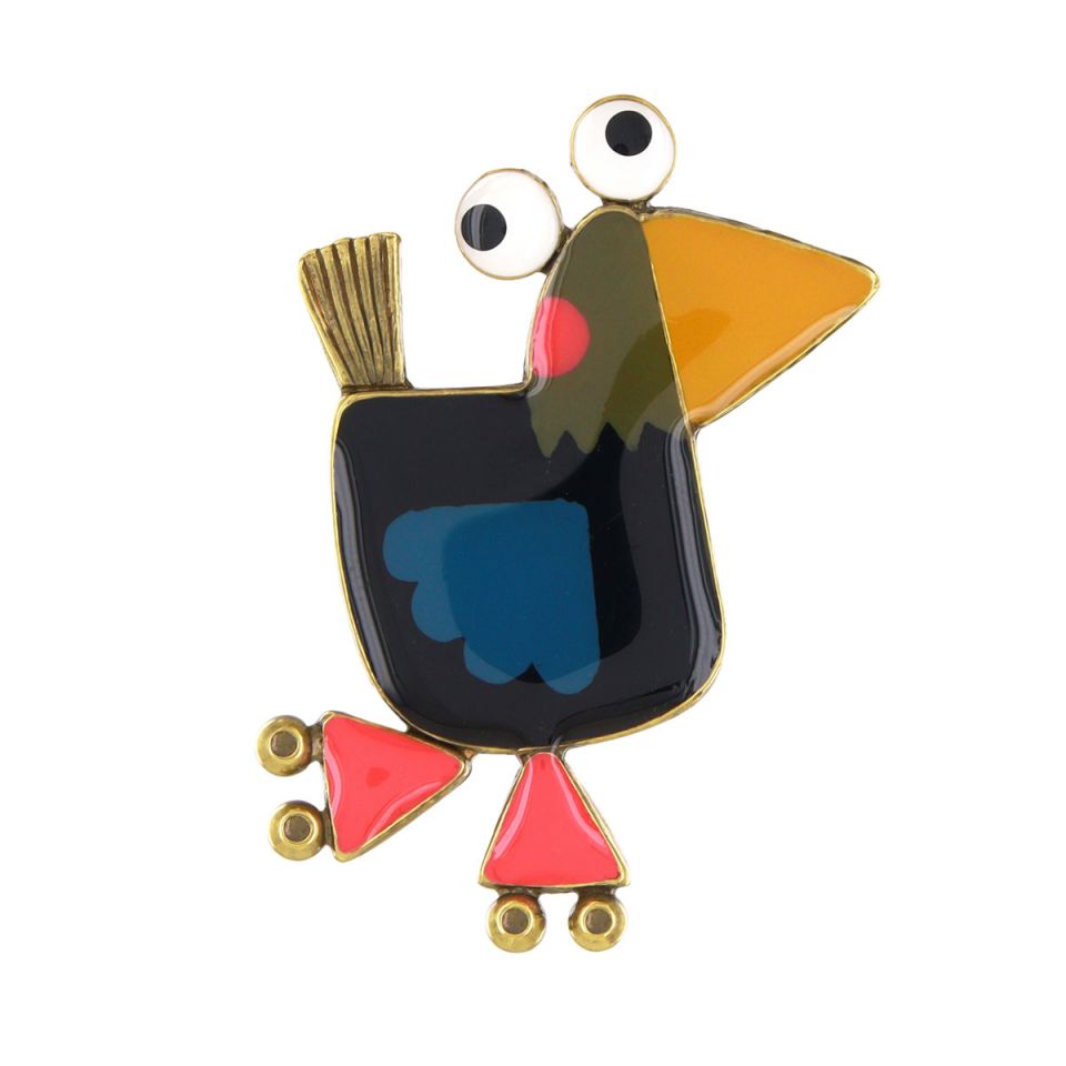 Taratata Jewellery - Roule Ma Poule Brooch - Dark