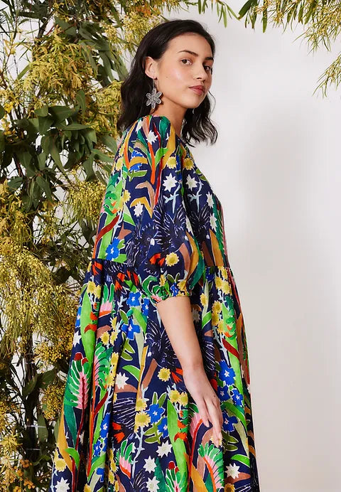 Togetherness Cascade Dress - Scattered Seed Print