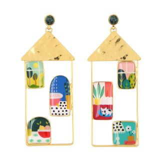 Taratata Jewellery - Curieuse Large House Stud Earrings