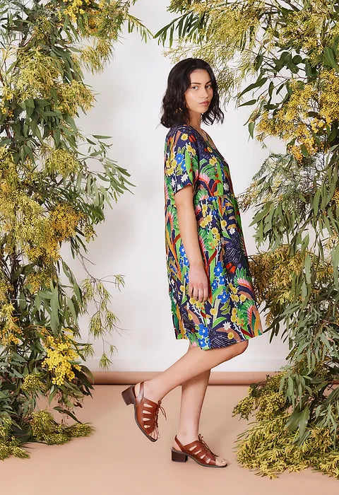 Togetherness Mira Smock Dress - Scattered Seed Print