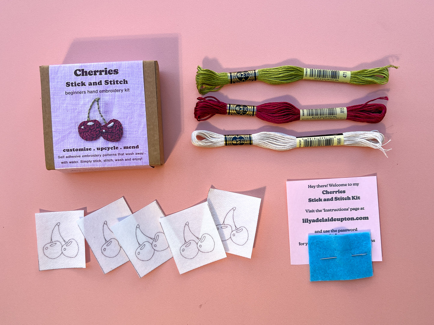 Lily Upton Cherry Mini Stick and Stitch Kit