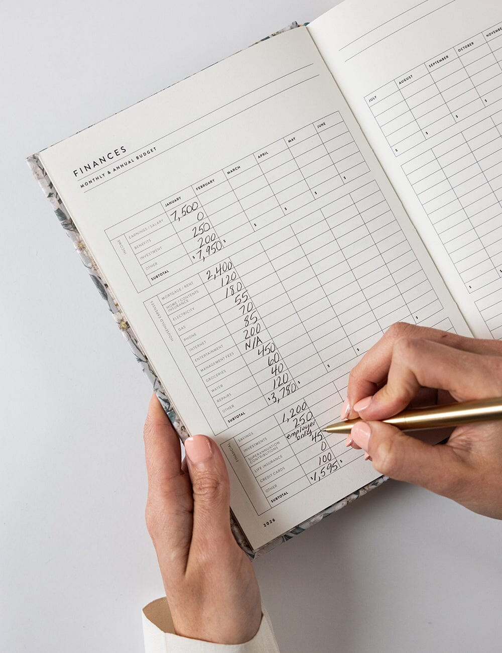 Bespoke Desktop 2026 Planner - Ivory Garden