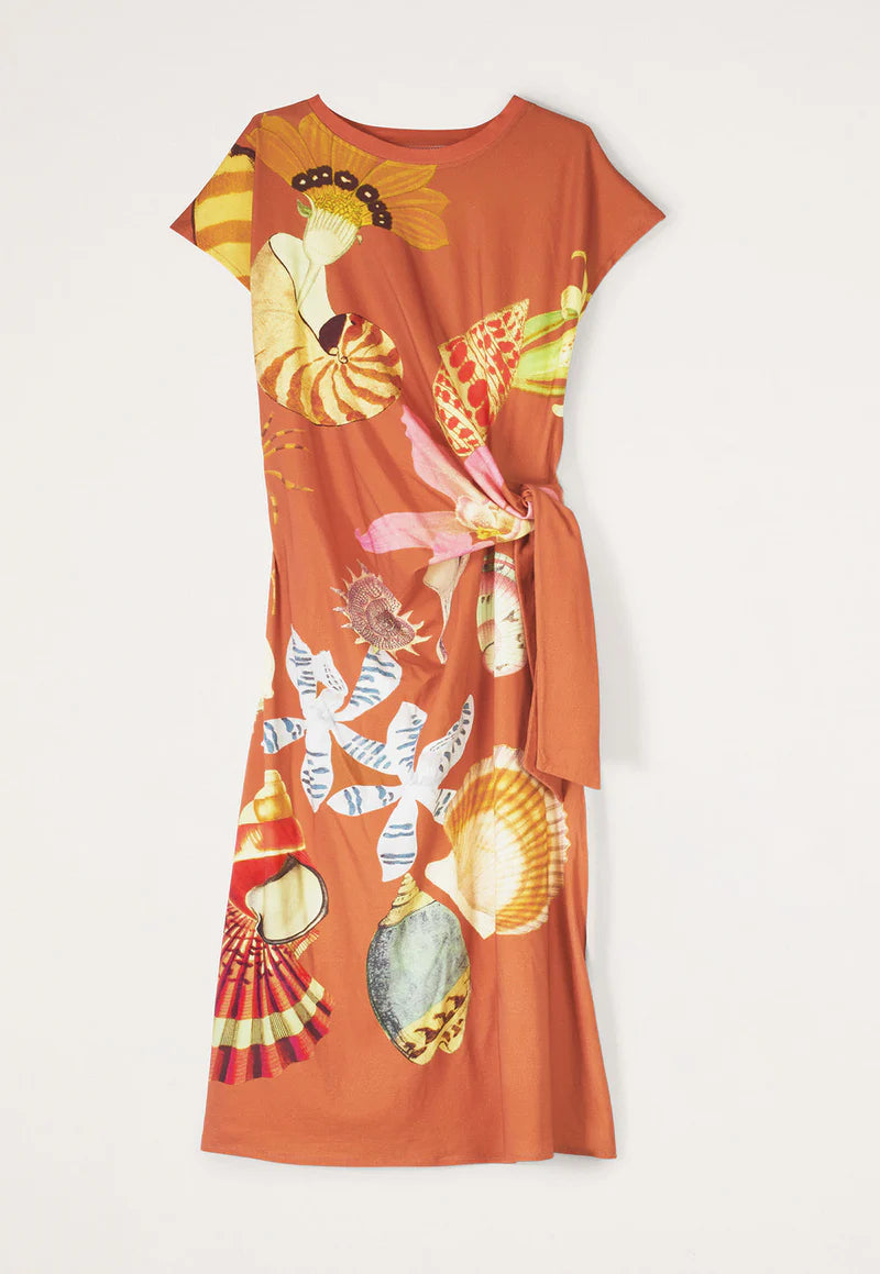 Nancybird Macey Dress - Rust Shell