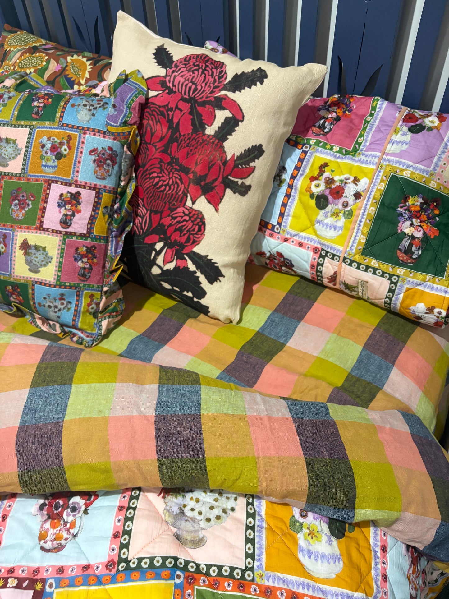 Kip and Co Fitted Sheet Florida Tartan