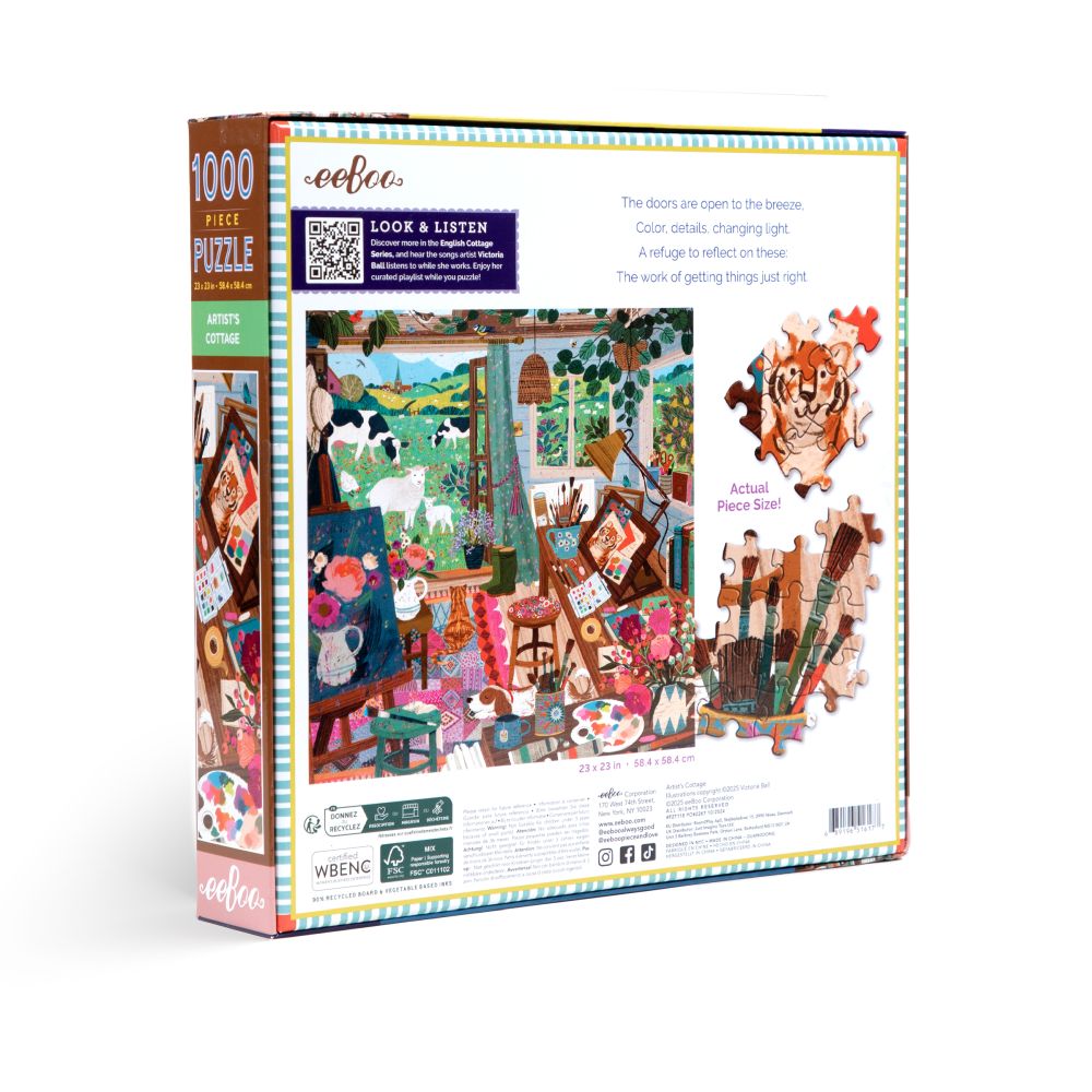 Eeboo 1000pc Puzzle - Artist’s Cottage
