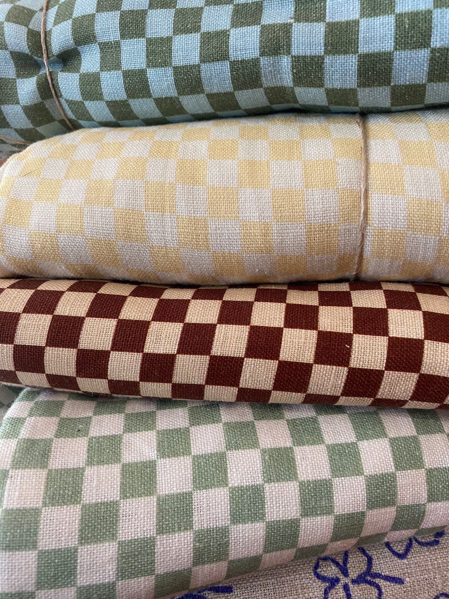 Bonnie and Neil Tiny Check Linen Tablecloth