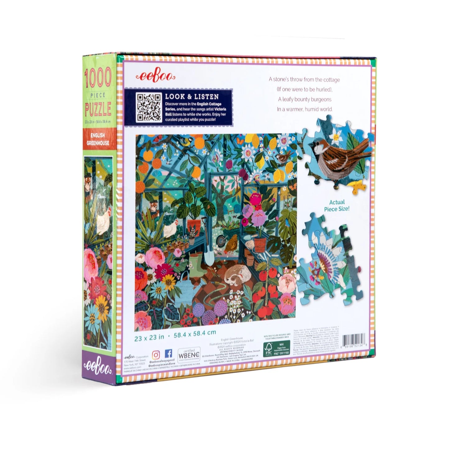 Eeboo 1000 piece puzzle - English Greenhouse
