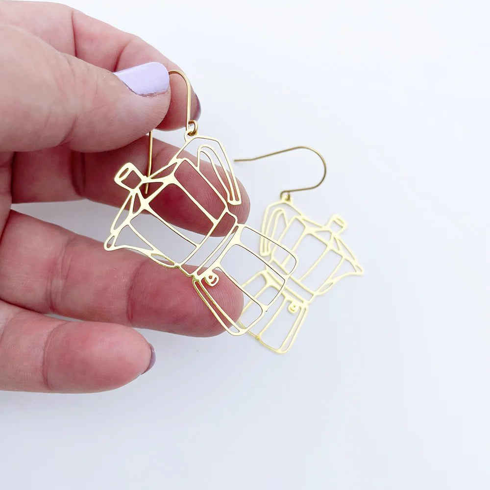 Denz earrings - Midi Gold Moka Pot