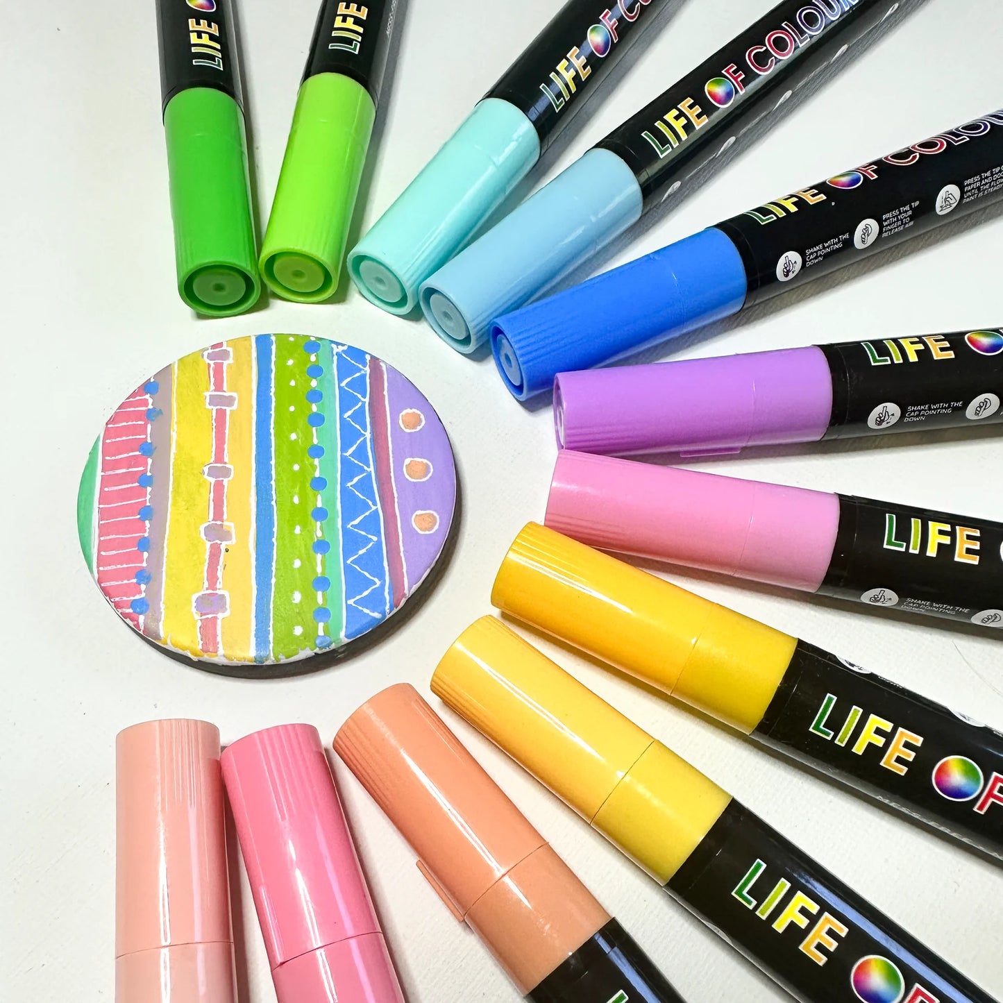 Life of Colour - Pastel Dreams 3mm Medium Tip Acrylic Paint Pens - Set of 12