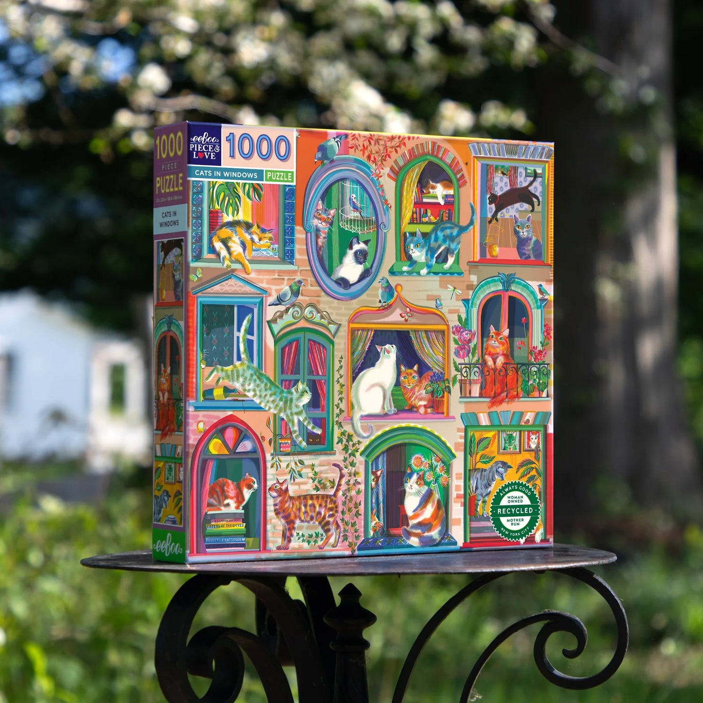 Eeboo 1000 piece puzzle - Cats in windows