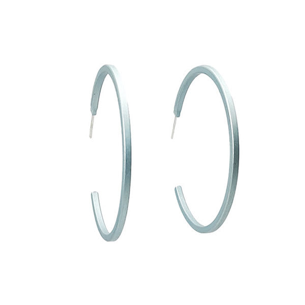 Kalinowski Jewellery Anodised Aluminium Large Hoops - Dusky Blue