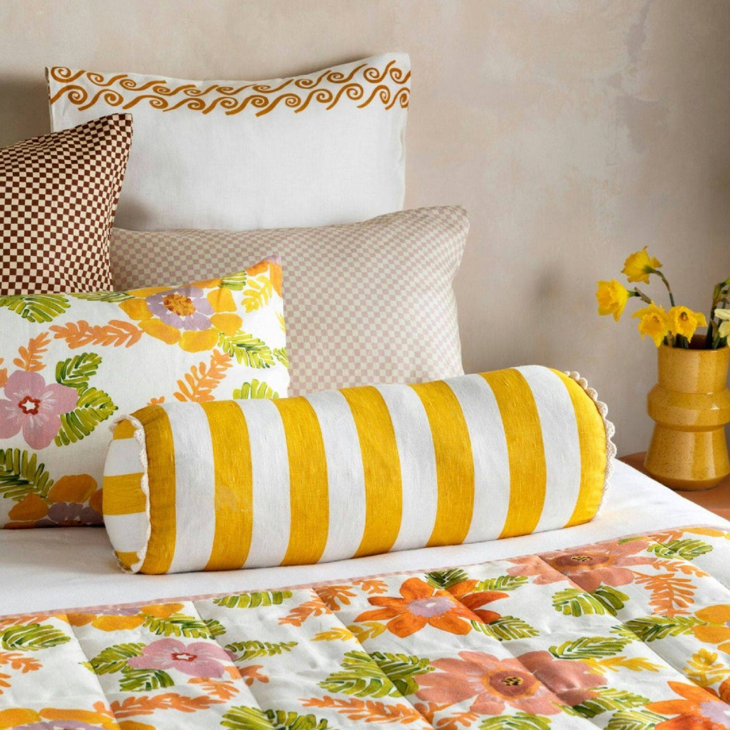 Bonnie and Neil Quilted Throw Sunset Floral
