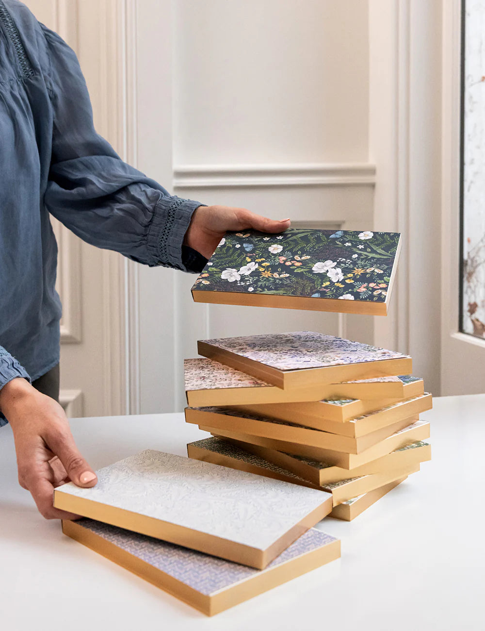 Bespoke Letterpress - Dusk in Bloom Notepad Desktop Jotter