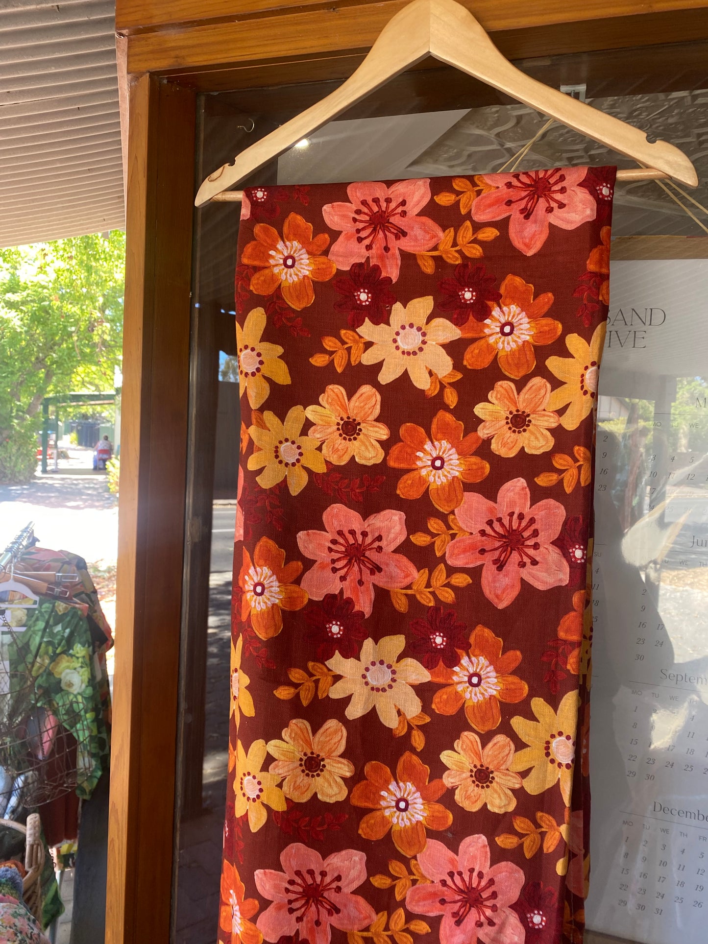 Bonnie and Neil Burgundy Floral Tablecloth