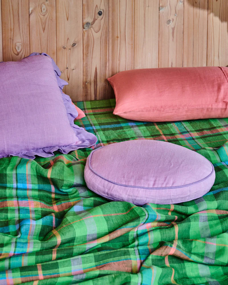 Jewel of the Nile Tartan Linen Flat Sheet