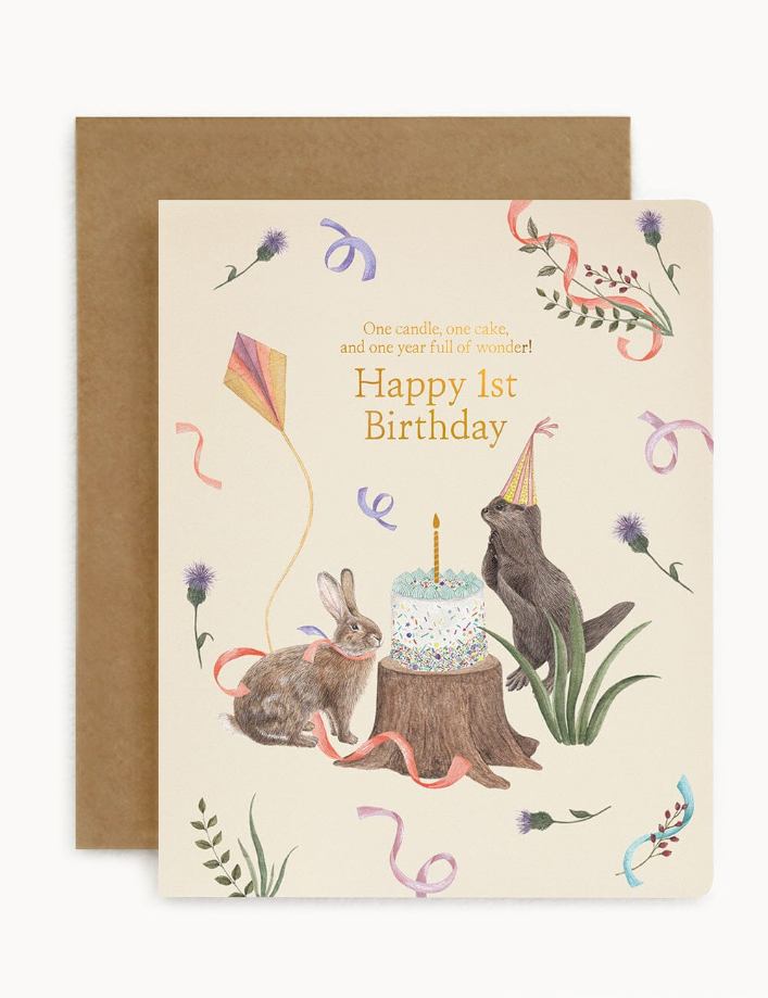 Bespoke Letterpress - Happy 1st Birthday Card
