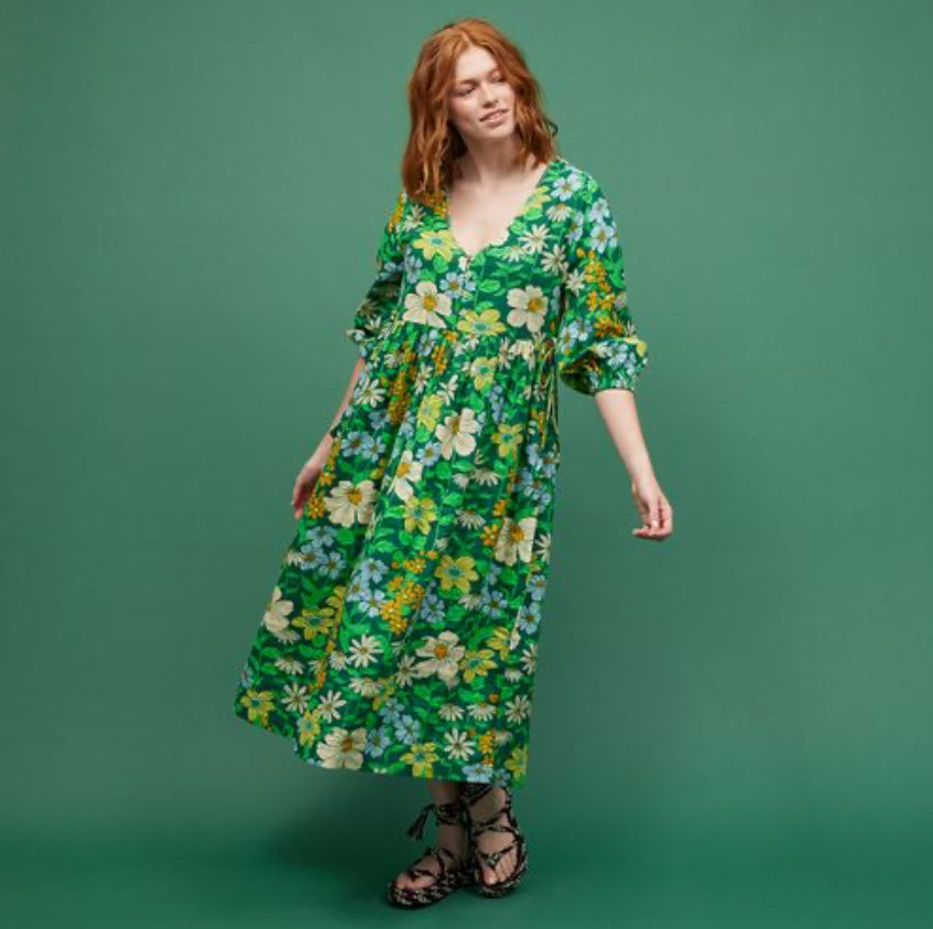 Sage and Clare Floria 3/4 sleeve maxi Dress