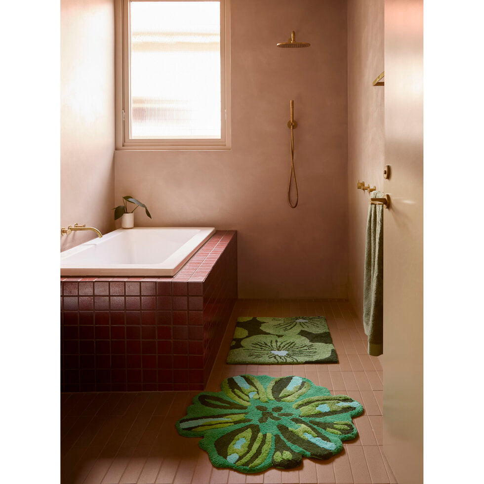 Bonnie and Neil Bath Mat - Meadow Green