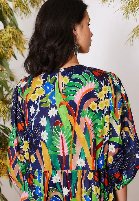 Togetherness Cascade Dress - Scattered Seed Print