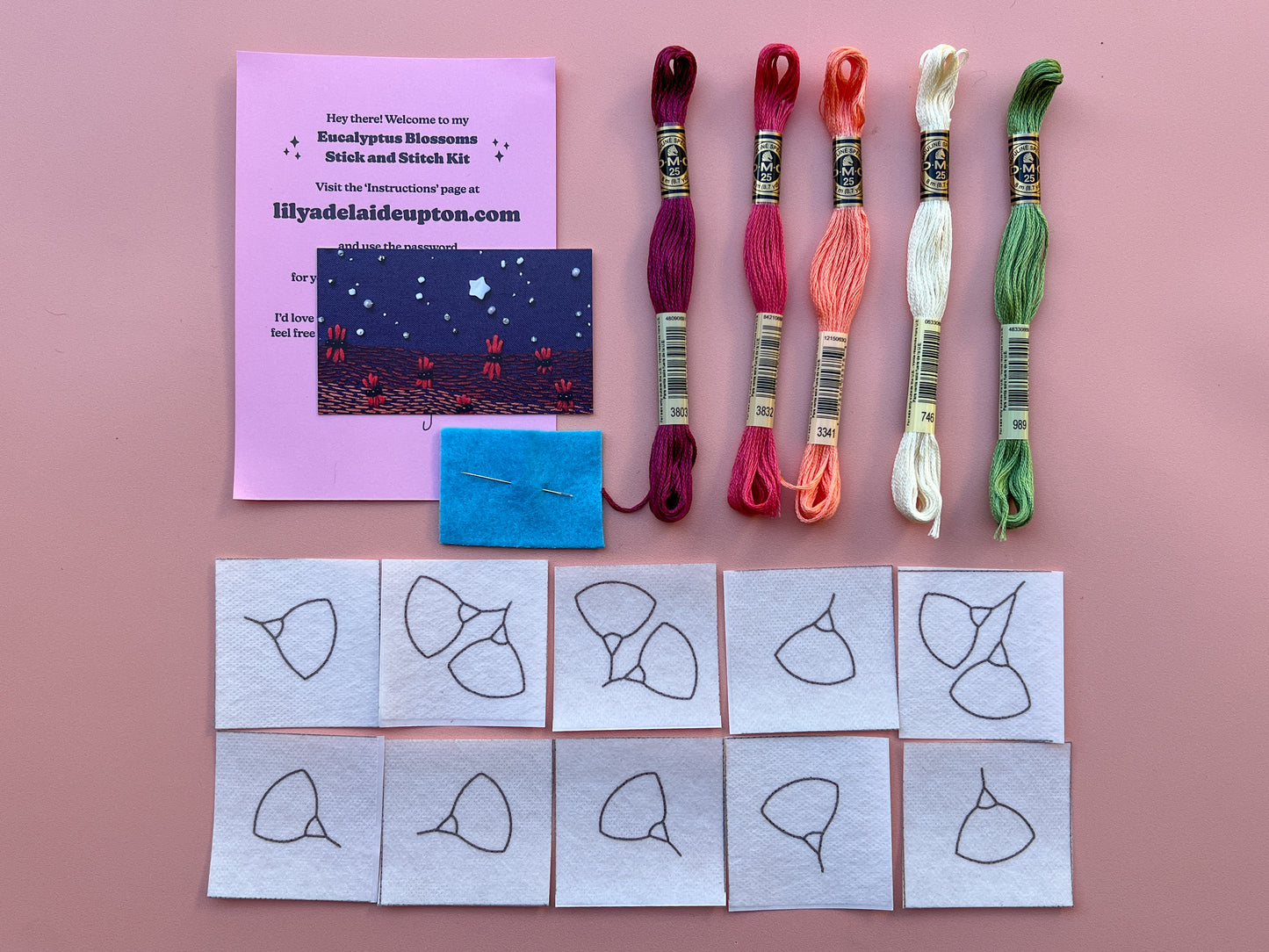 Lily Upton Eucalyptus Blossom Stick and Stitch Kit