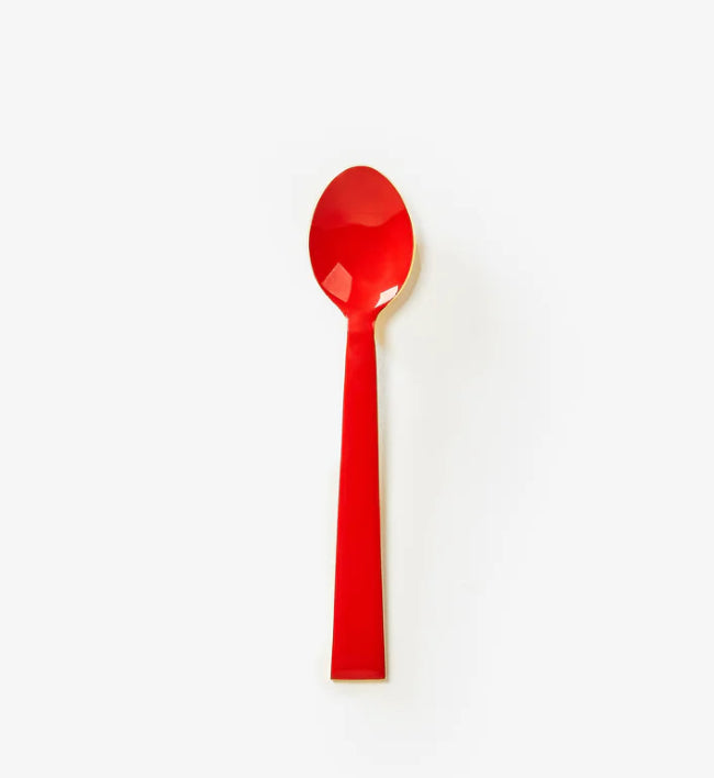 Bonnie and Neil 13cm Enamel Brass Teaspoon Red