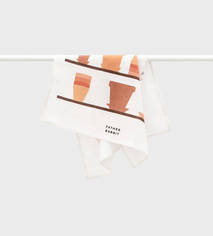 Father Rabbit Linen Tea Towel