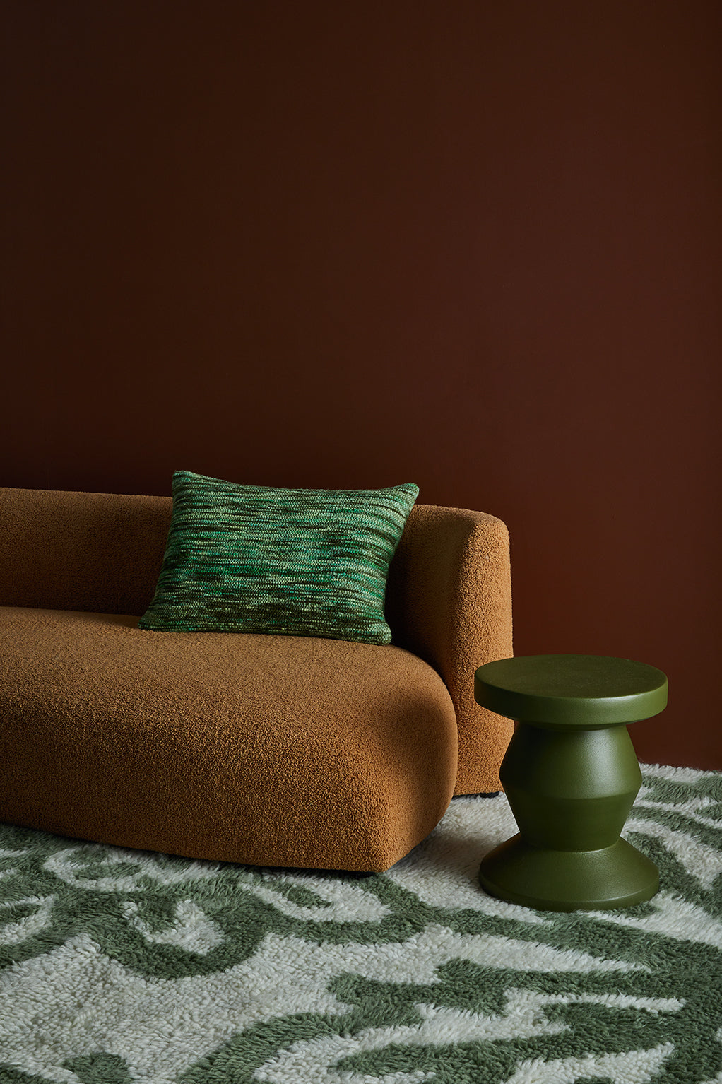 Bonnie and Neil Wool Marle Emerald Cushion - 60x40cm