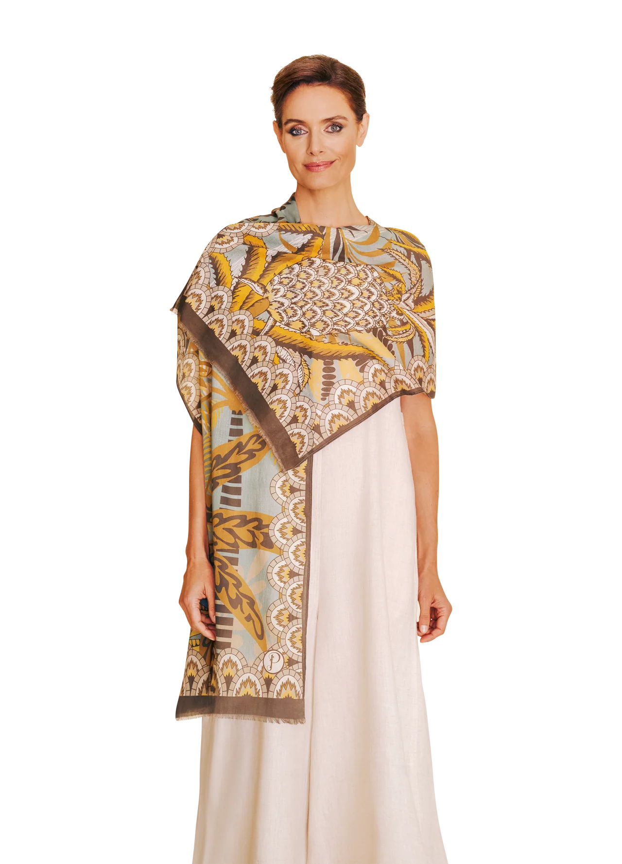 POWDER Patterned Palms Cotton Scarf