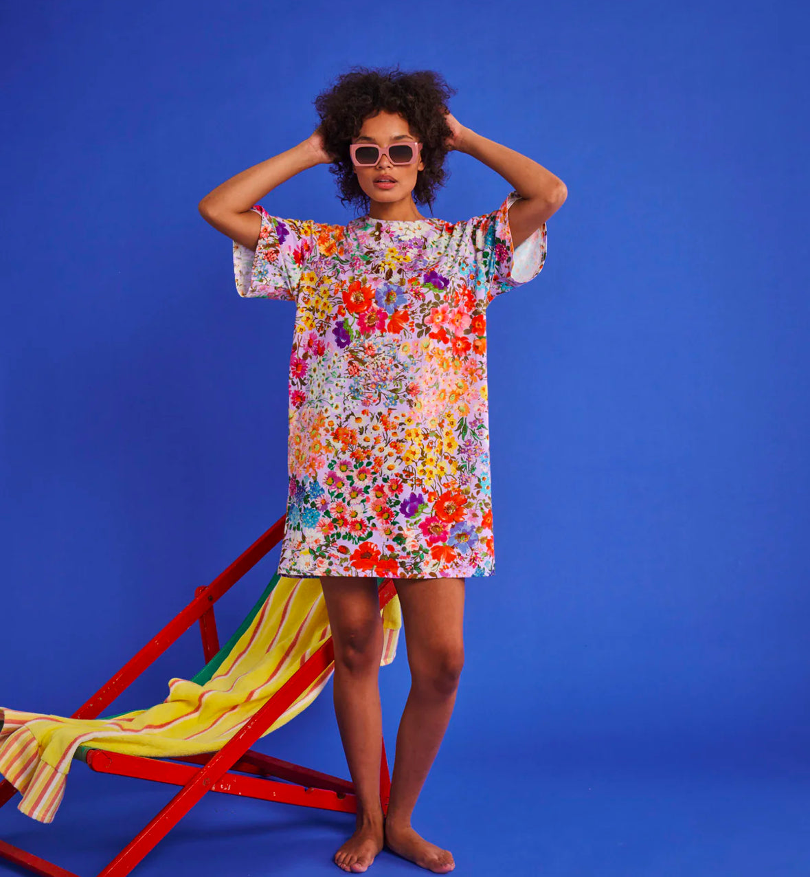 FOREVER FLORAL LILAC ADULT ORGANIC COTTON EVERYDAY DRESS