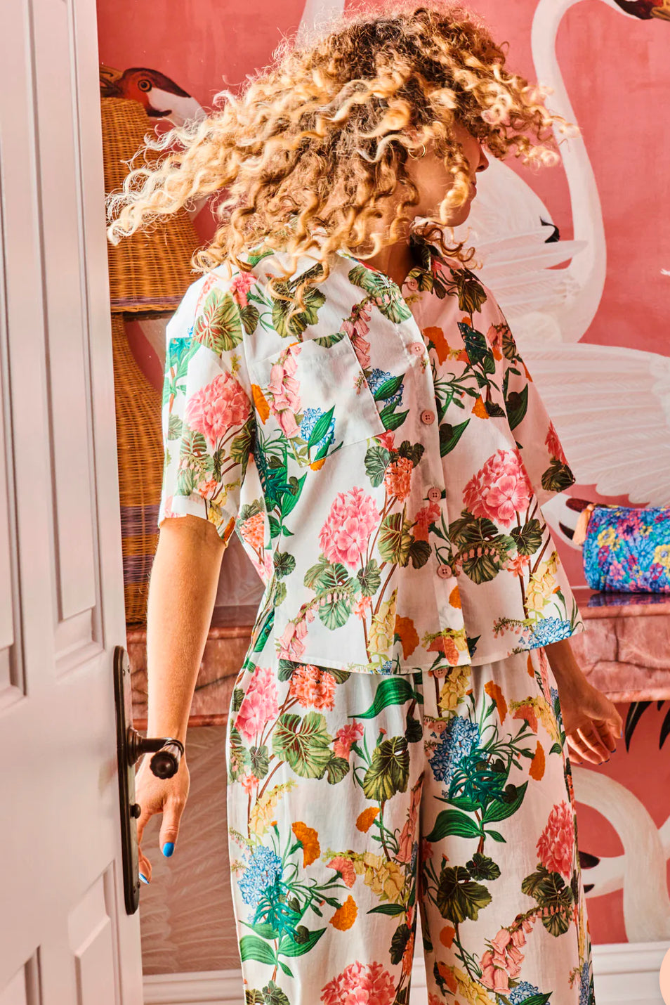 BOUQUET BEAUTY ORGANIC COTTON SHORT SLEEVE SHIRT & PANT PYJAMA SET