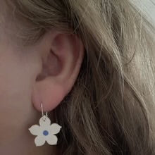 Paper Boat Press Small Flower Hanging Earrings - White and Yellow