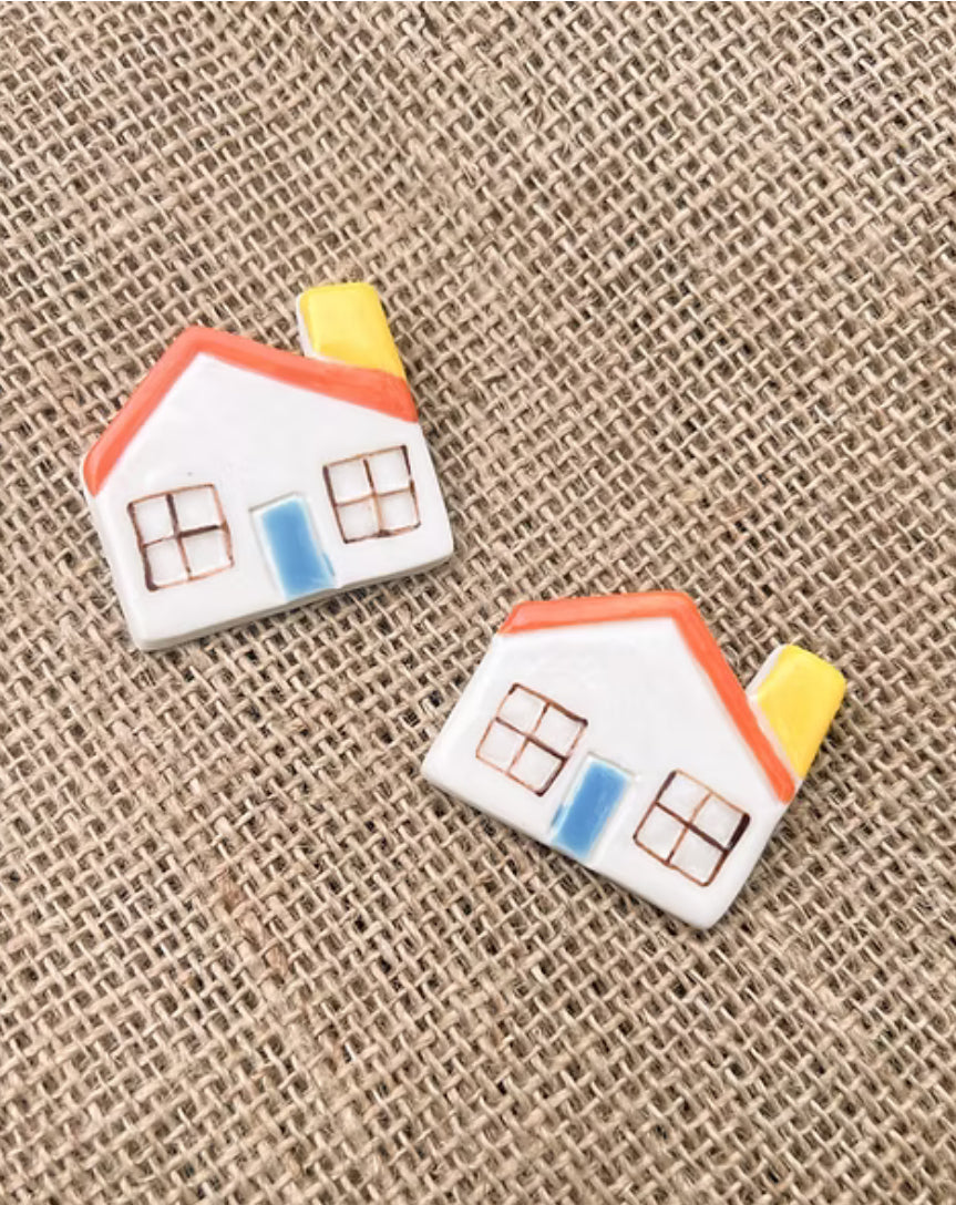 Togetherness Ceramic Brooch - house