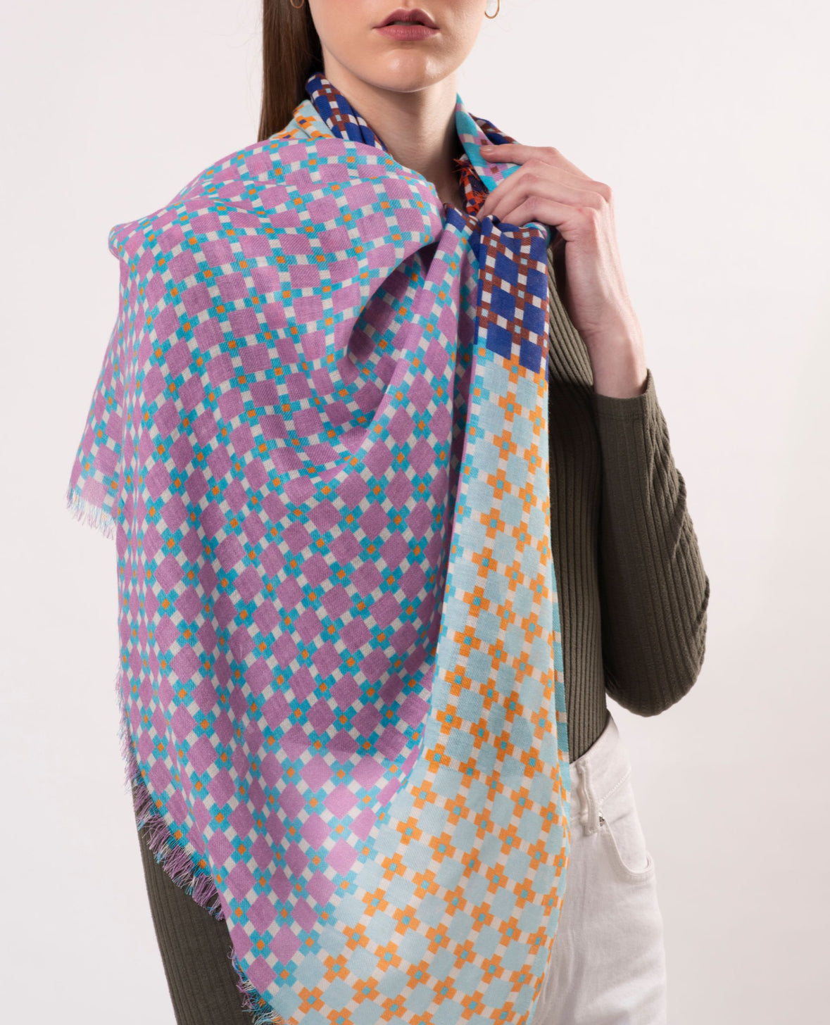 DLux Pixel Check Modal Scarf