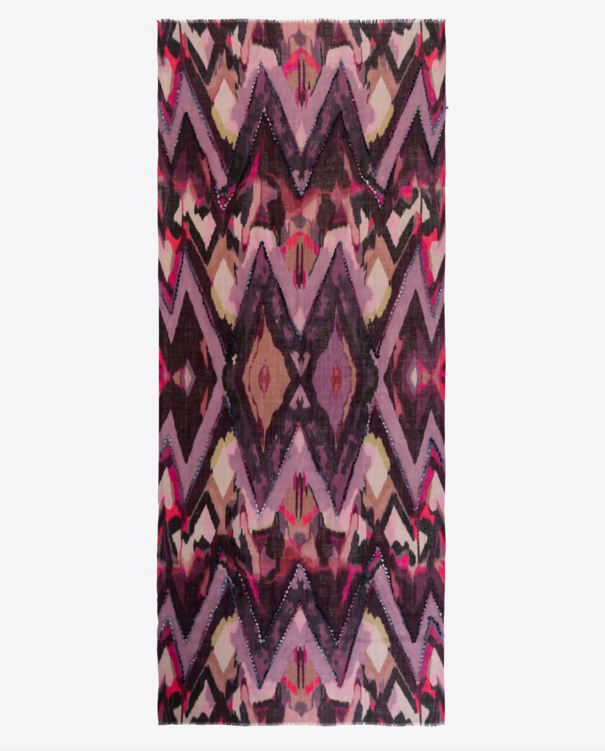 Dlux Sienna Wool Embroidered Scarf