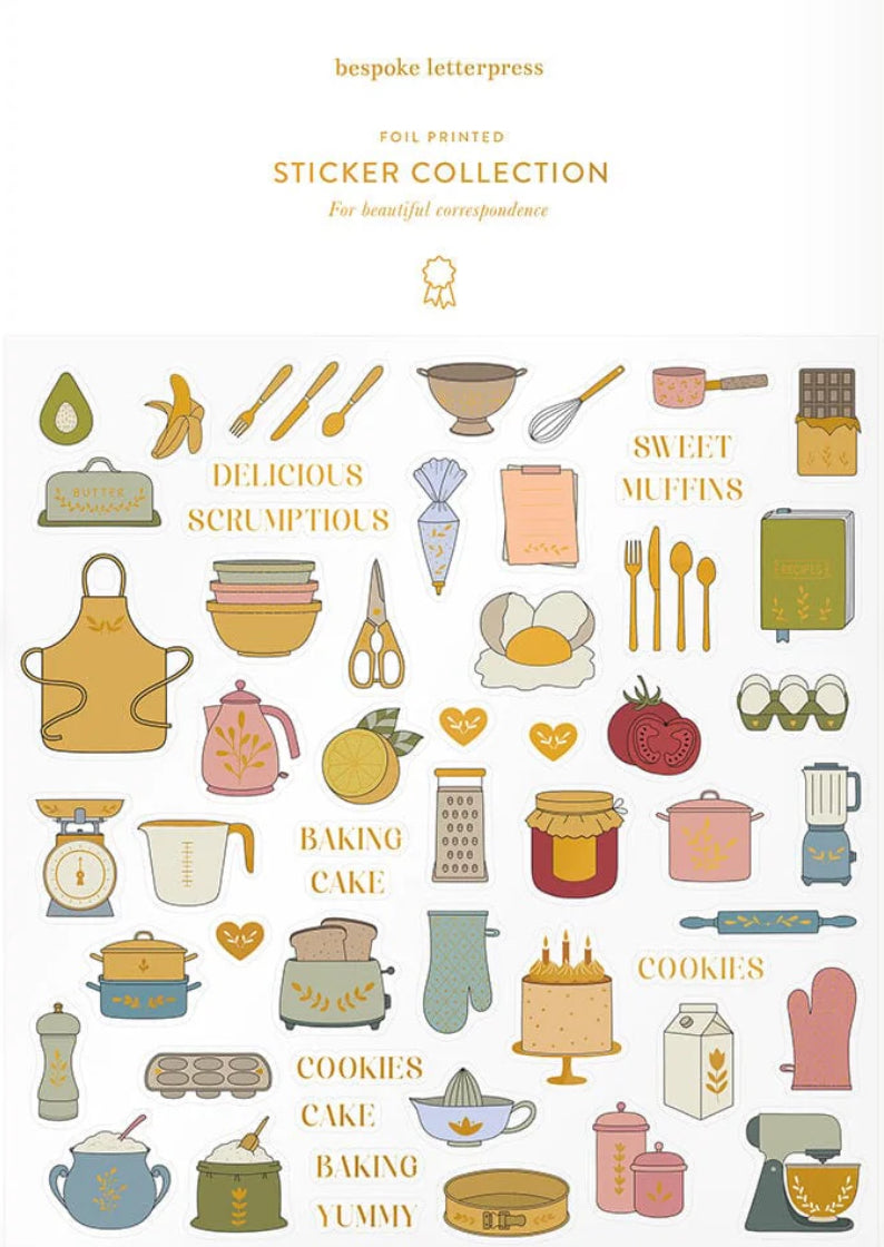 Bespoke Letterpress - Baking Sticker Sheet