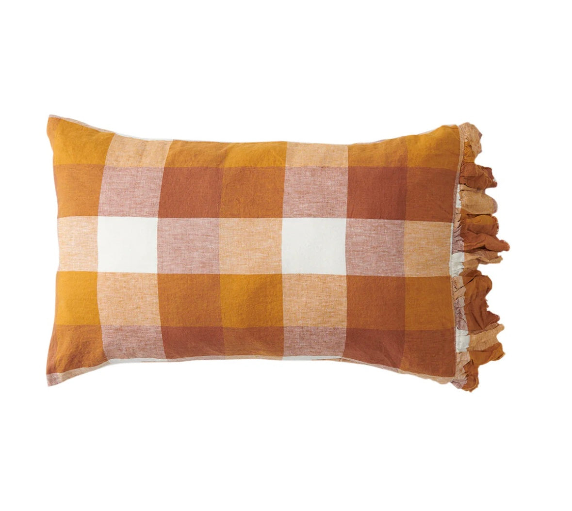 Society of Wanderers - Biscuit Check Linen Pillowcases