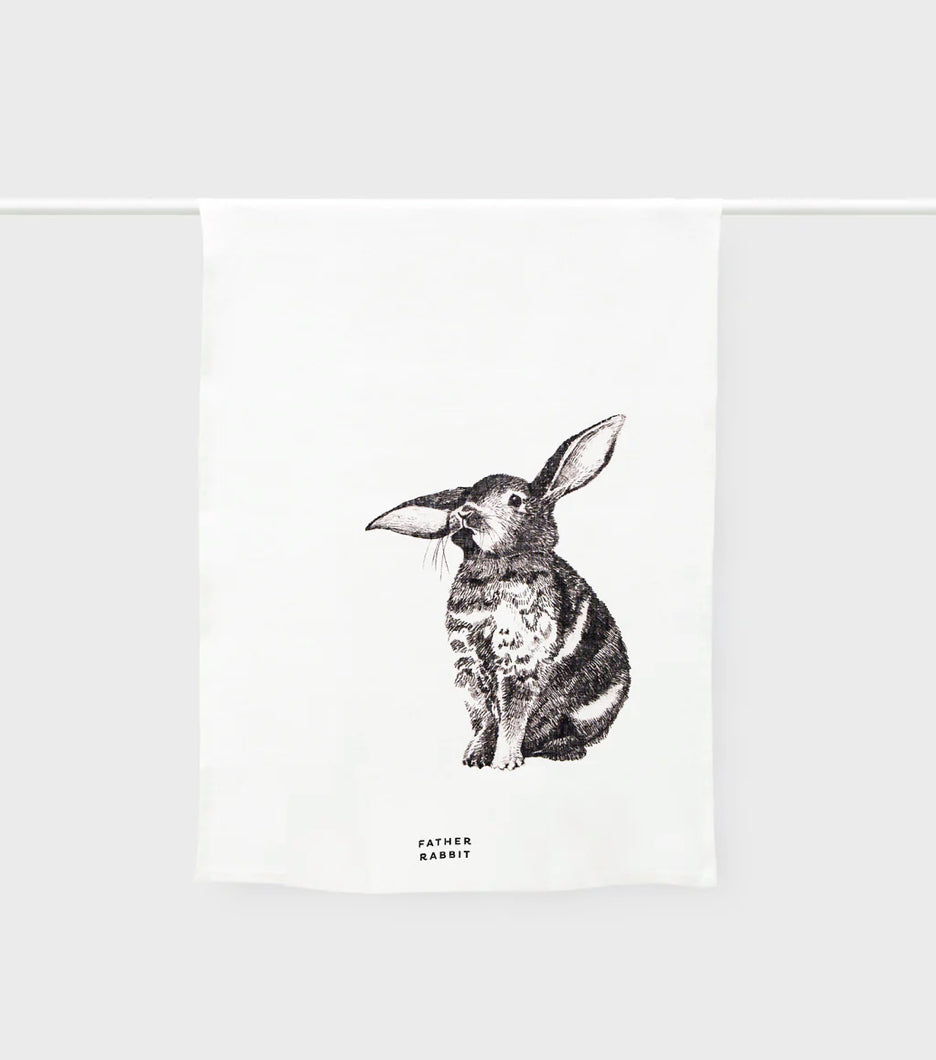 Father Rabbit Linen Tea Towel