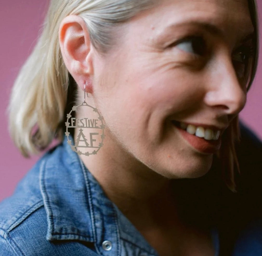 Denz earrings - Festive AF (Silver)