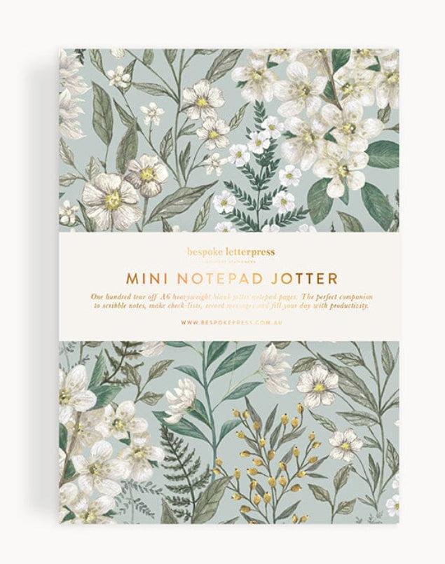 Bespoke Letterpress - Ivory Garden Notepad Mini Jotter