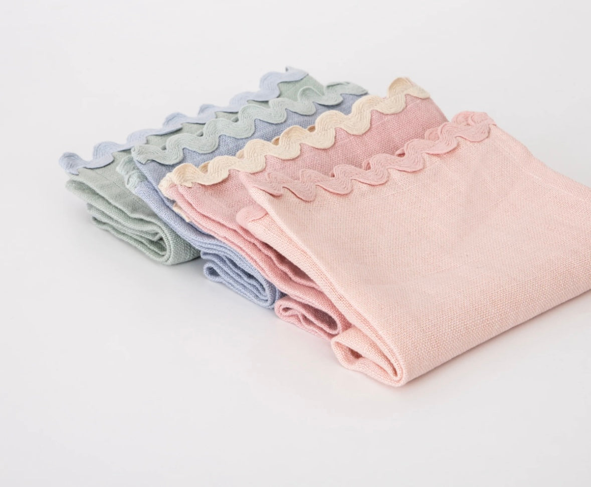 Meri Meri Ric Rac Linen Napkins - pastel