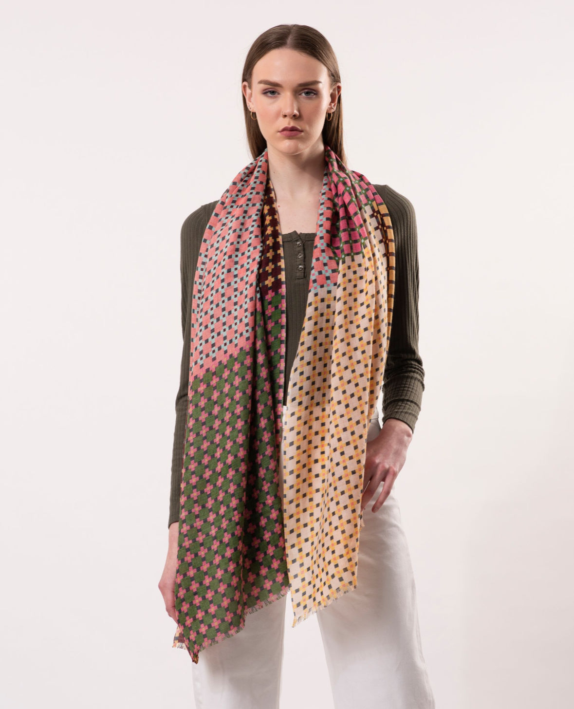 DLux Pixel Check Modal Scarf